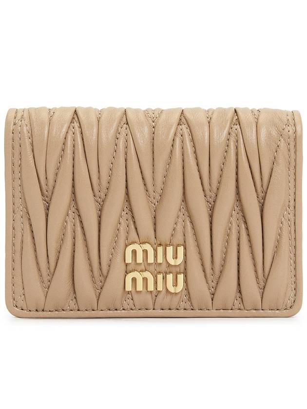 Matelasse Nappa Leather Card Wallet Beige - MIU MIU - BALAAN 2