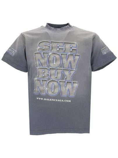 See Now Buy Now Short Sleeve T-Shirt Blue - BALENCIAGA - BALAAN 2