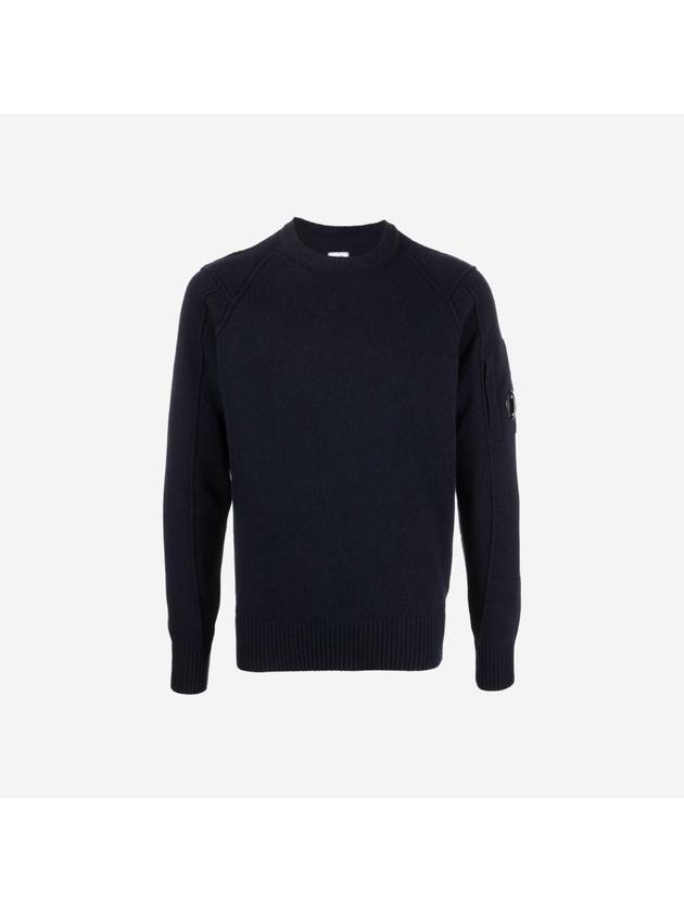 Lens Wappen Wool Blend Knit Top Navy - CP COMPANY - BALAAN 2