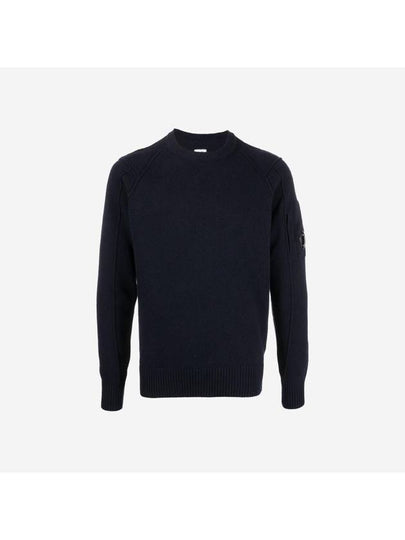 Lens Wappen Wool Blend Knit Top Navy - CP COMPANY - BALAAN 2