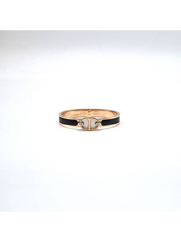 Mini Clic Chaine D'Ancre Bracelet Noir Rose Gold - HERMES - BALAAN 8