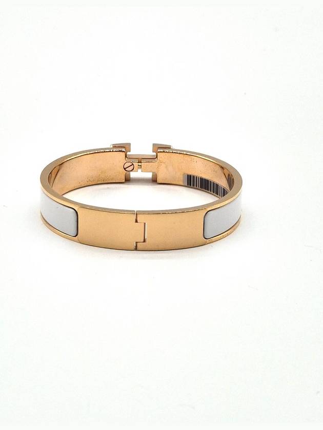 Clic H Bracelet Rose Gold Blanc - HERMES - BALAAN 5