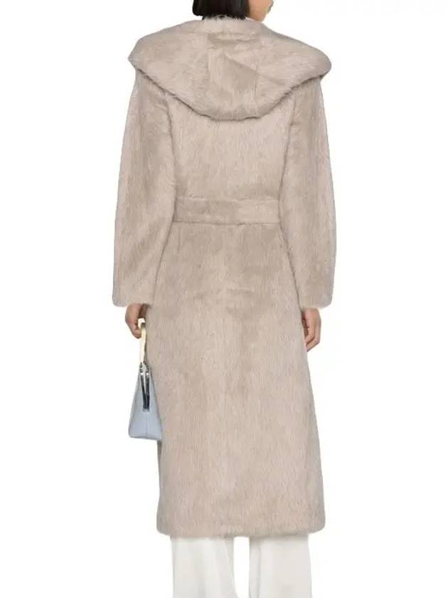 Women's Callio Belted Alpaca Wool Fur Coat Ice - MAX MARA - BALAAN.