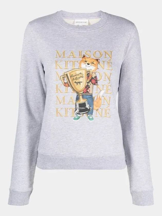 Fox Champion Print Sweatshirt Grey - MAISON KITSUNE - BALAAN 2