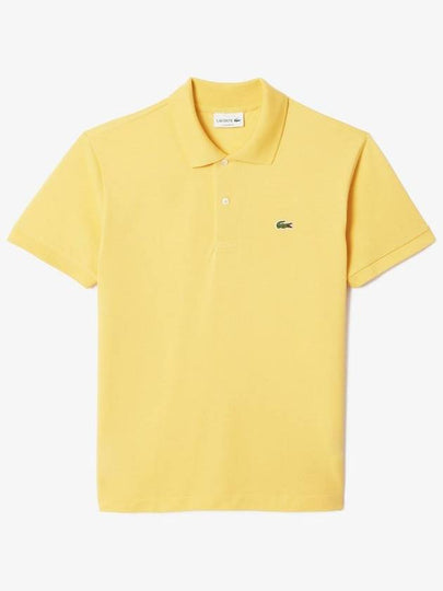 Men's Logo Classic Fit Cotton Short Sleeve Polo Shirt Yellow - LACOSTE - BALAAN 2