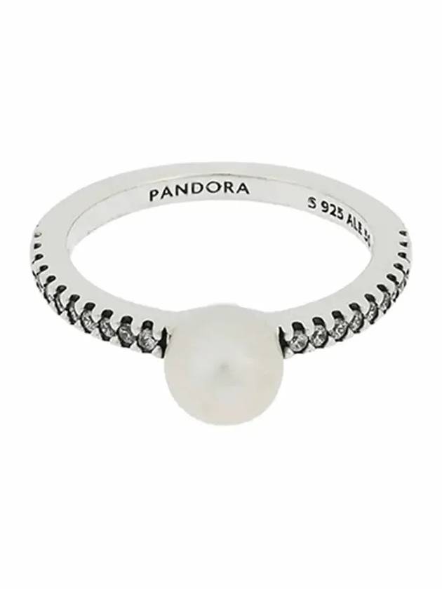 Treated Freshwater Cultured Pearl Open Pave Pearl Ring Silver - PANDORA - BALAAN 4