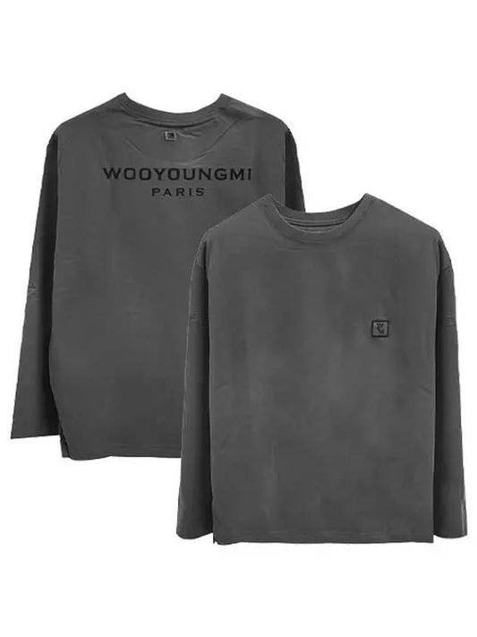 Cotton Back Logo Long Sleeve Gray Men's T-Shirt W231TS17713G - WOOYOUNGMI - BALAAN 2