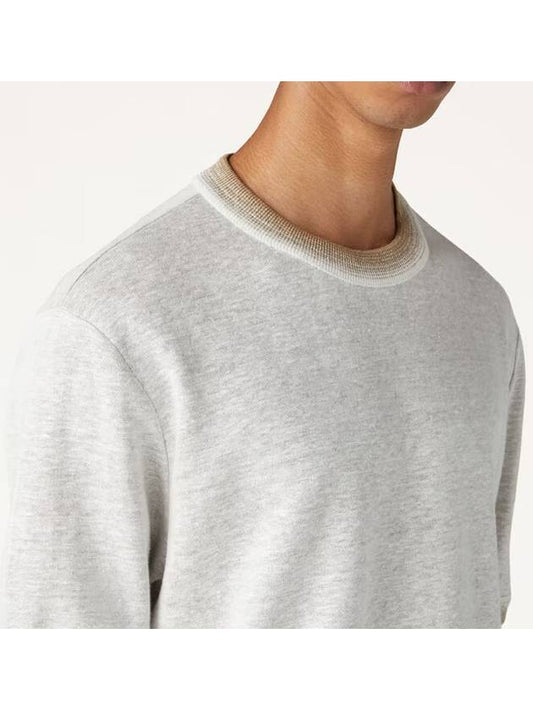 Tshirt twotone linen jersey gradient knit white brown - LORO PIANA - BALAAN 1