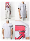 Marker Arrow Round Short Sleeve T-Shirt Gray - OFF WHITE - BALAAN 7