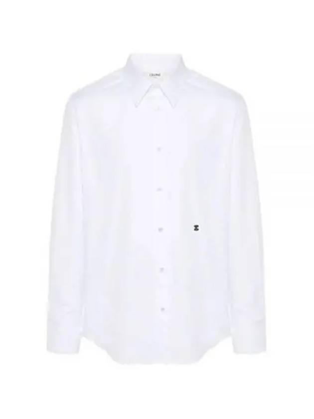 Triomphe Loose Long Sleeve Shirt White - CELINE - BALAAN 2