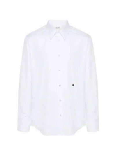 Triomphe Loose Long Sleeve Shirt White - CELINE - BALAAN 2