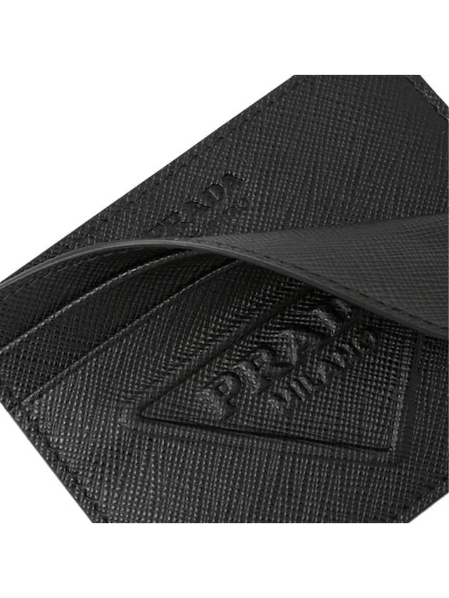 Embossed Triangle Logo Card Wallet Black - PRADA - BALAAN 5