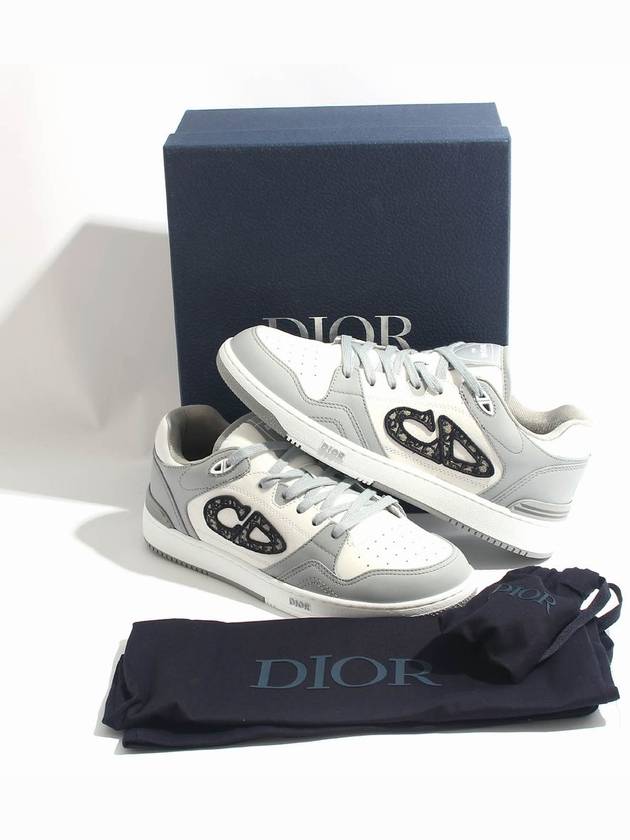 Oblique Detail Leather Low Top Sneakers White Grey - DIOR - BALAAN 6