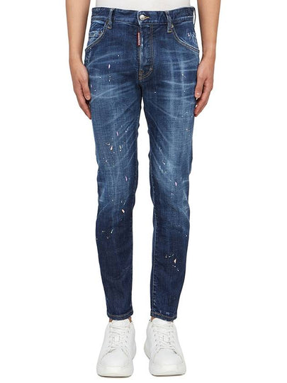 Pastel Spots Wash Skater Straight Jeans Blue - DSQUARED2 - BALAAN 2