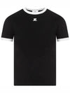 Contrast Signature Short Sleeve T-Shirt Black - COURREGES - BALAAN 2