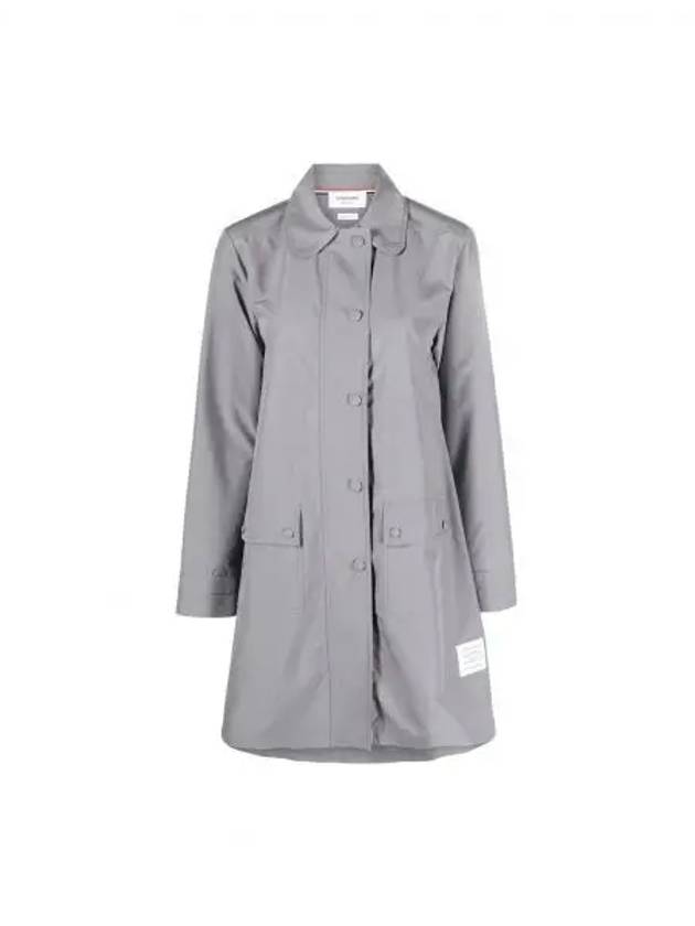 Military Ripstop Round Collar Over Pea Coat Medium Grey - THOM BROWNE - BALAAN 2