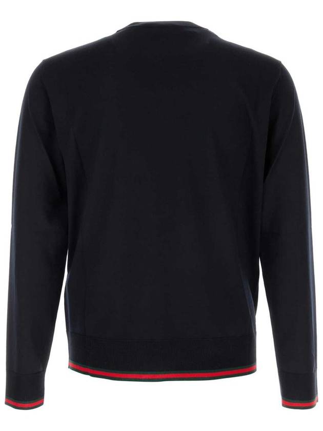 Web wool knit top dark blue - GUCCI - BALAAN 3