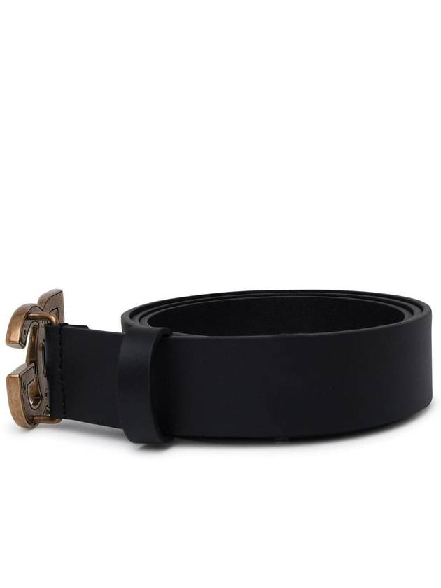 Logo Leather Belt Black Gold - DOLCE&GABBANA - BALAAN 3