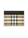 Men's Check Vintage Card Wallet Beige A7026 - BURBERRY - BALAAN 2