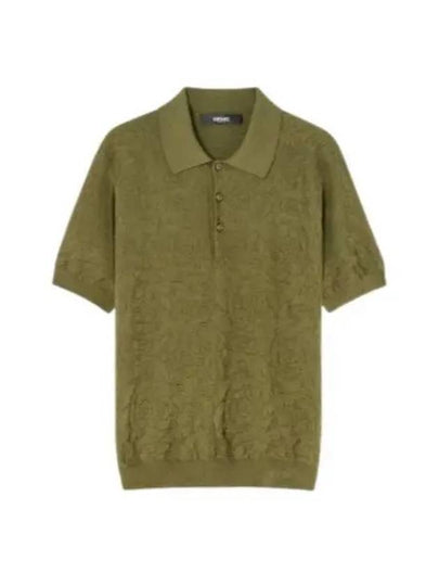 Barocco Knit Polo Shirt Green - VERSACE - BALAAN 2