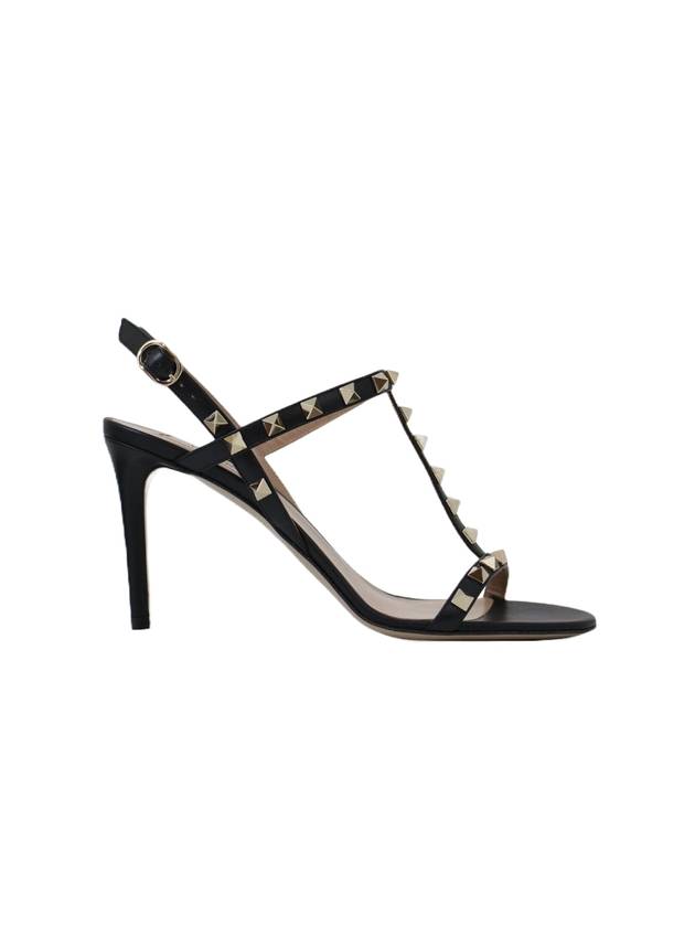 Women's Rockstud Metallic Sandal Heels Black - VALENTINO - BALAAN 1