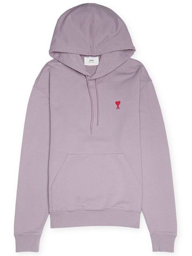 Small Heart Logo Cotton Hoodie Purple - AMI - BALAAN 2