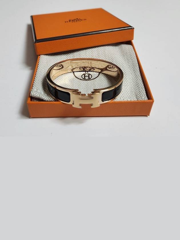 Clic H Bracelet Rose Gold Noir - HERMES - BALAAN.