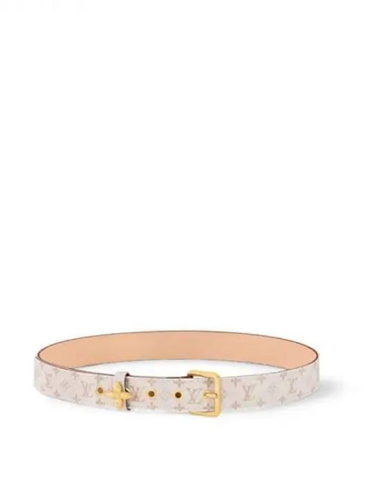 LV Flowergram Ardillon 30MM Leather Belt White - LOUIS VUITTON - BALAAN 2