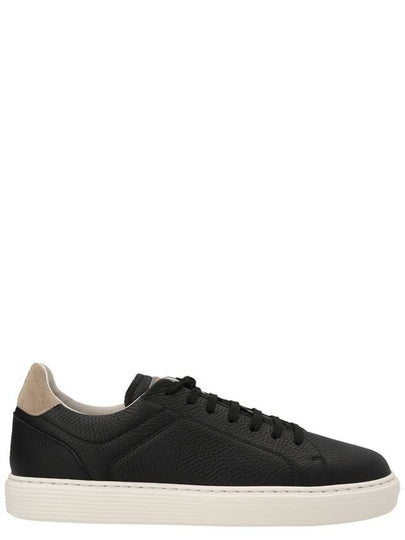 Logo Leather Low Top Sneakers Black - BRUNELLO CUCINELLI - BALAAN 2