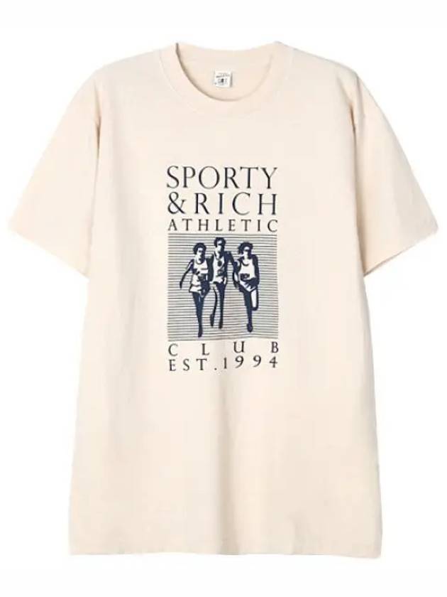 Athletic Print T Shirt Men s Short Sleeve Tee - SPORTY & RICH - BALAAN 1