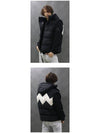 Zig-Zag Motif Front-Zip Hoodie Vest Black - MOOSE KNUCKLES - BALAAN 5