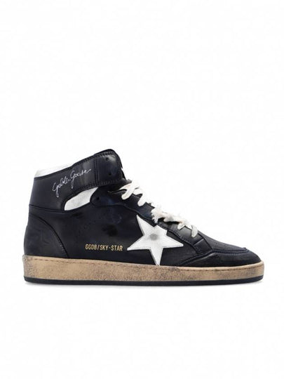 Men's Sky Star Nappa Leather High Top Sneakers Black - GOLDEN GOOSE - BALAAN 2