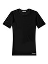 Logo Crew Neck Cotton Short Sleeve T-shirt Black - JIL SANDER - BALAAN 1