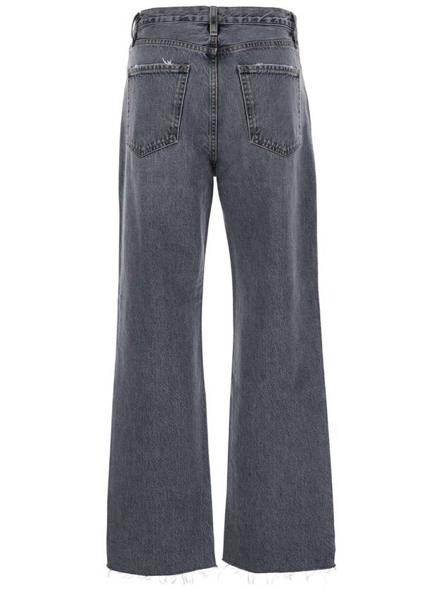 Grey Straight Five Pocket Jeans In Denim Woman - FRAME - BALAAN 2