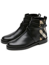 House Checked Leather Chelsea Boots Black - BURBERRY - BALAAN 4