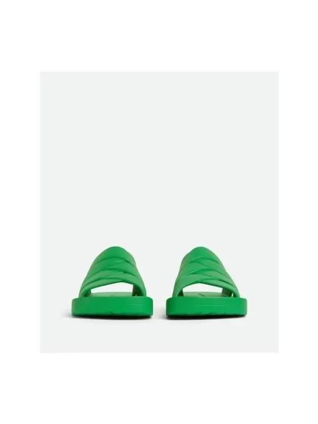 Flintston Intrecciato Matte Rubber Sandals Parakeet - BOTTEGA VENETA - BALAAN 3