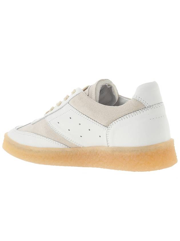 MM6 Replica Leather Low Top Sneakers White Beige - MAISON MARGIELA - BALAAN.