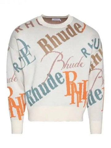 Logo jacquard crew neck knit - RHUDE - BALAAN 1