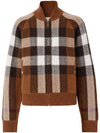 Women's Wool Cashmere Bomber Cardigan Brown - BURBERRY - BALAAN 1