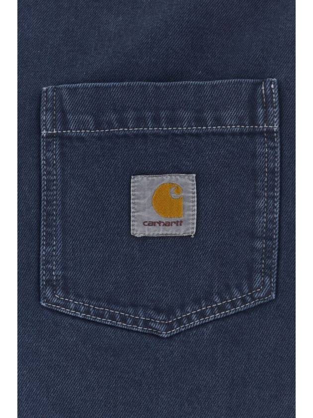 George Chest Logo Patch Denim Long Sleeve Shirt Blue - CARHARTT WIP - BALAAN 4