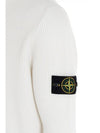 Logo Patch Wool Knit Turtleneck White - STONE ISLAND - BALAAN 5