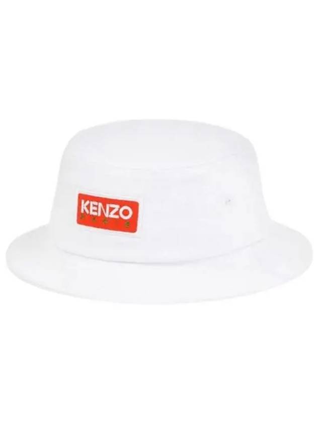 Logo Paris Sun Patch Cotton Bucket Hat White - KENZO - BALAAN 2