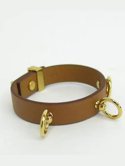 MINI DOG ANNEAUX brown color gold bracelet - HERMES - BALAAN 2