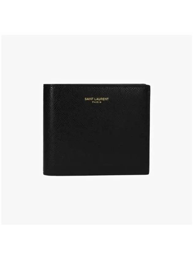 East West Coating Leather Half Wallet Black - SAINT LAURENT - BALAAN 3