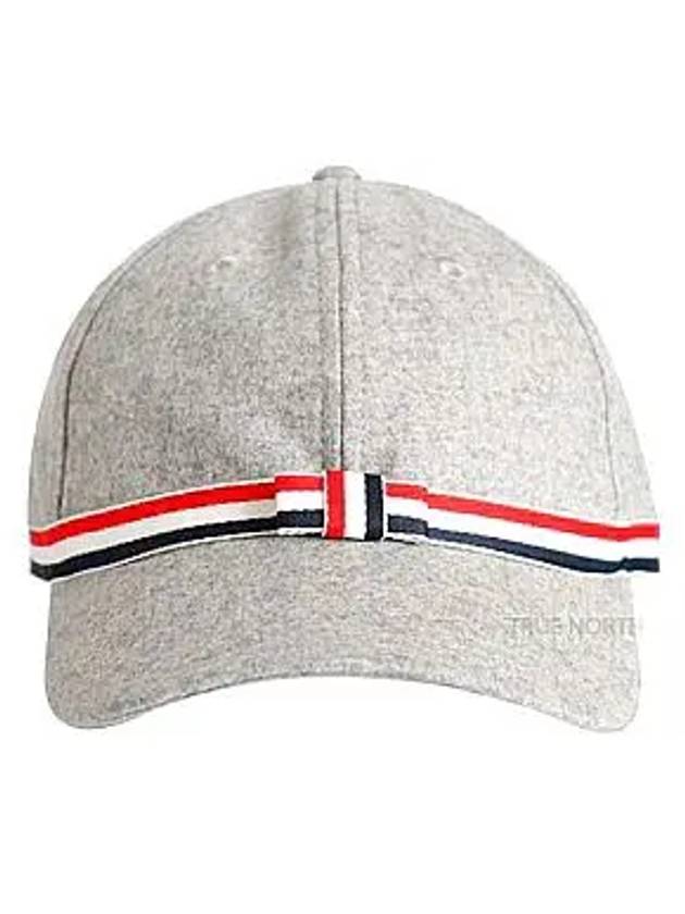 Bow Grosgrain Wool Flannel Ball Cap Light Grey - THOM BROWNE - BALAAN 2