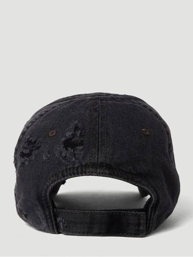 Embroidered Logo Denim Ball Cap Dark Grey - BALENCIAGA - BALAAN 4