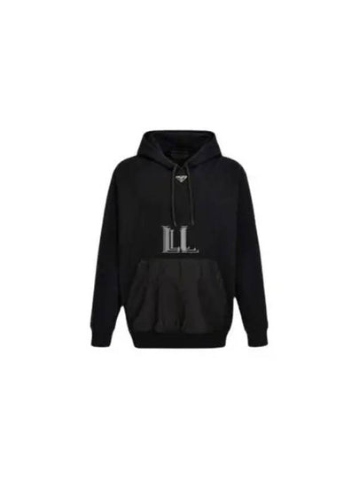 Cotton Fleece Hoodie Black - PRADA - BALAAN 2