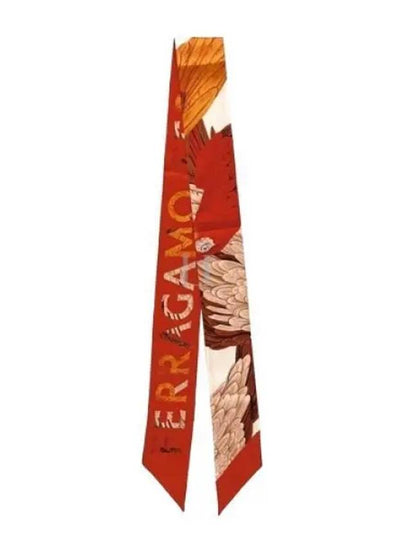 Parrot Print Slik Scarf Red - SALVATORE FERRAGAMO - BALAAN 2