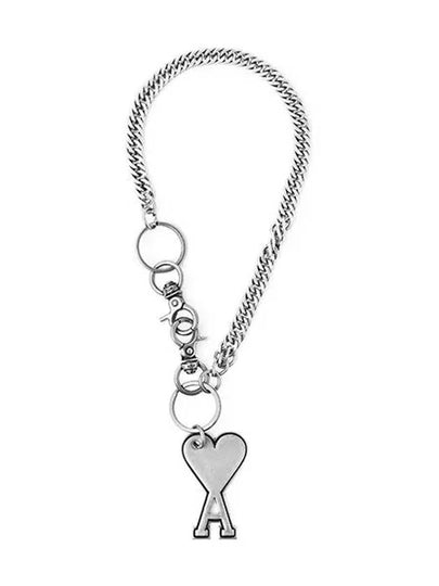 Heart Logo Metal Key Holder Silver - AMI - BALAAN 2