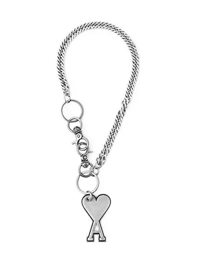 Heart Logo Metal Key Holder Silver - AMI - BALAAN 3